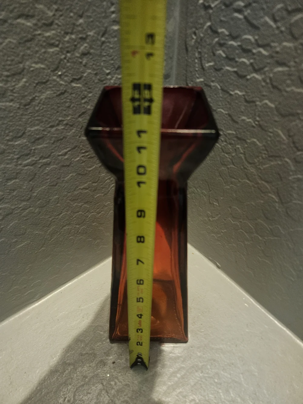 Amber Glass Tapered Vase -